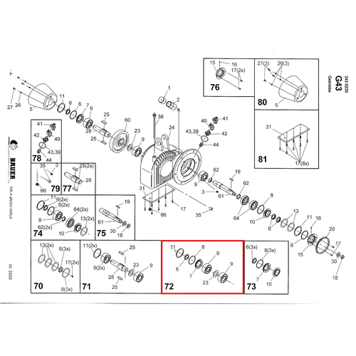 PTC-000280 ProTesCa Bauer FAN 3442014 Lagerabdichtung Antriebswelle SM540 Güllepumpe Ersatzteil 2