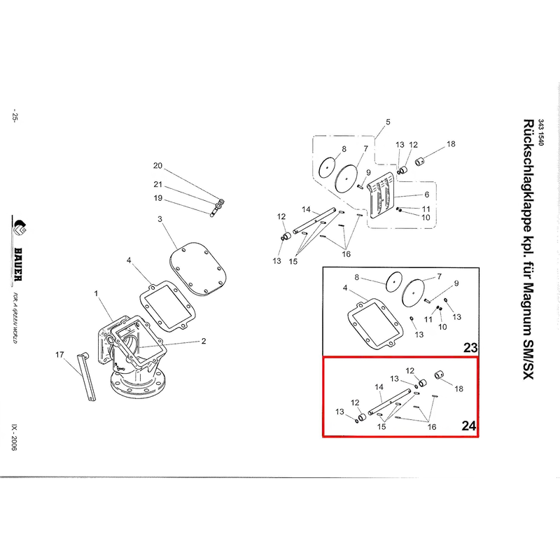 PTC-000324 ProTesCa Bauer FAN 3442154 Wellensatz Rückschlagklappe Selbstsaugeinrichtung Güllepumpe Ersatzteil 2