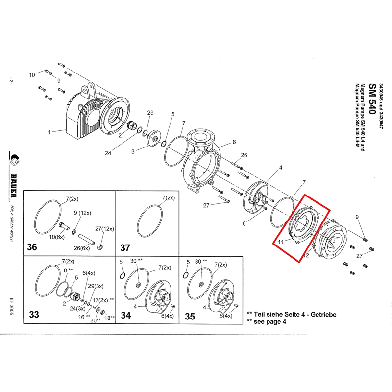 PTC-000348 ProTesCa Bauer FAN 3430340 Cutting Flange SM540 slurry pumps spare part 3