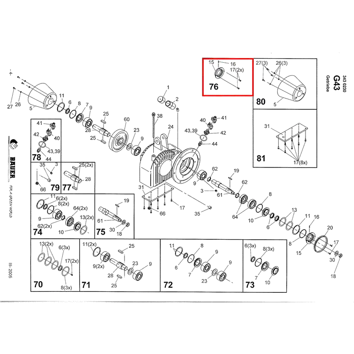 PTC-000351 ProTesCa Bauer FAN 3442022 Support Ring Kit G 43 slurry pumps spare part 2