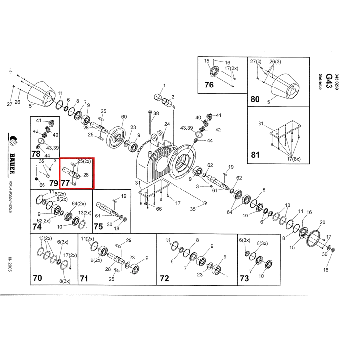 PTC-000352 ProTesCa Bauer FAN 3442024 Reparatursatz Antriebswelle G 43 Güllepumpe Ersatzteil 2