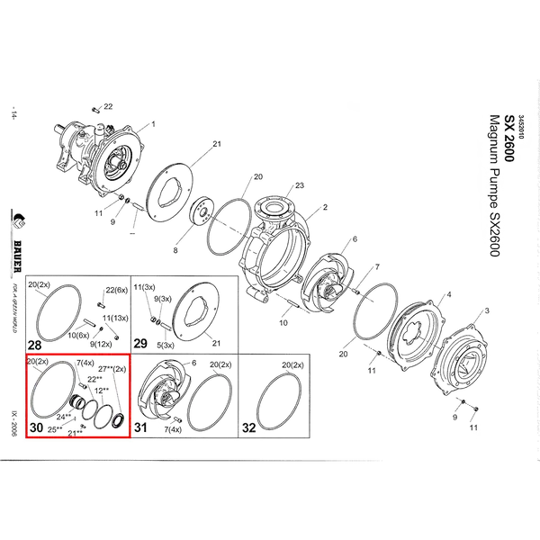 PTC-000383 ProTesCa Bauer FAN 3455047 Mech Seal Kit SX2600 slurry pumps spare part 2