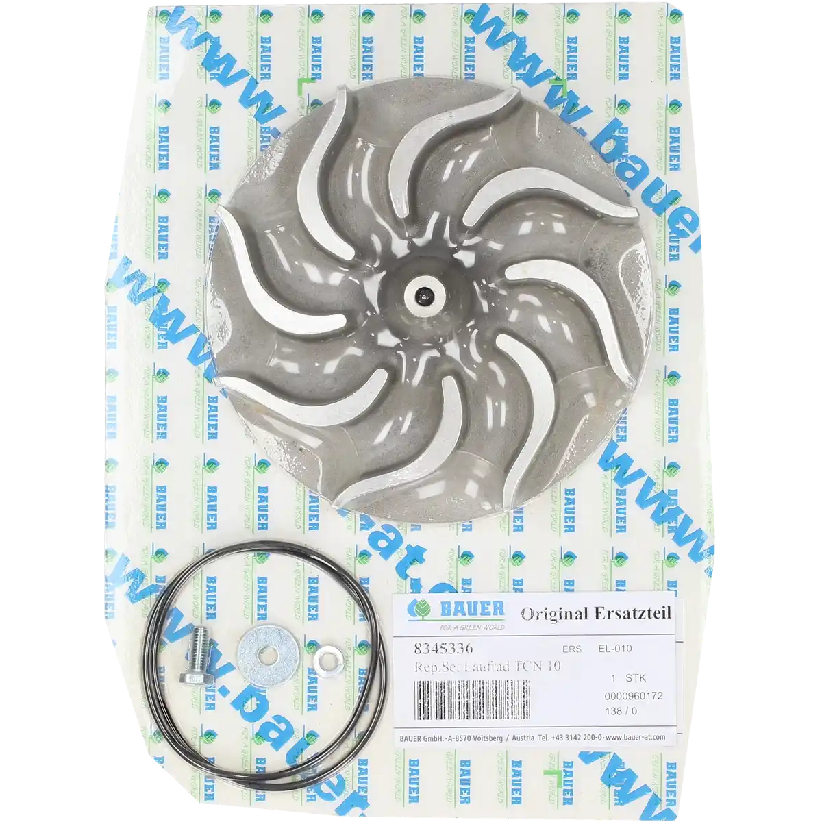 PTC-000489 ProTesCa Bauer FAN 8345336 Impeller Kit TCN 10 A1/A2 hose reel irrigators spare part