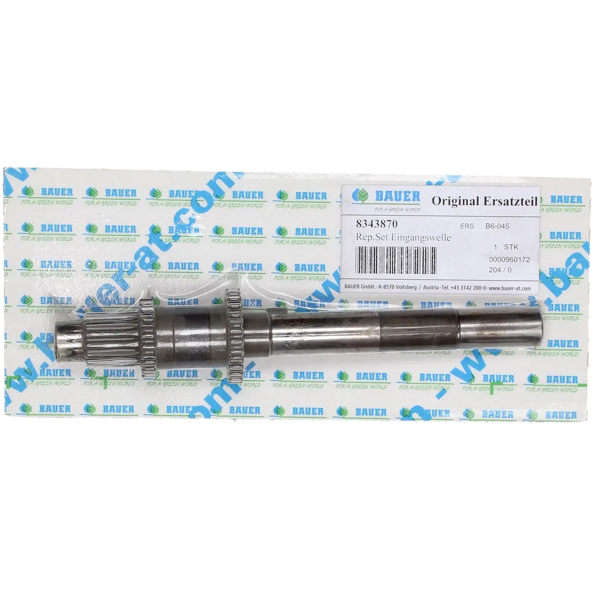 PTC-000535 ProTesCa Bauer FAN 8343870 Input Shaft Kit G2-4 T51 hose reel irrigators spare part