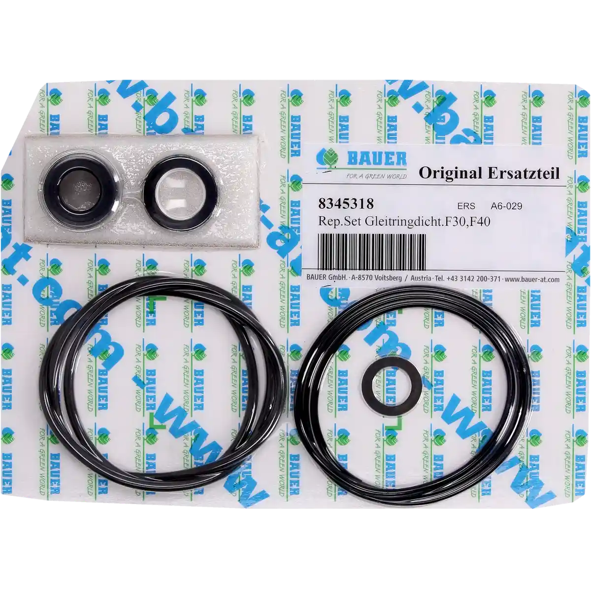 PTC-000582 ProTesCa Bauer FAN 8345318 Mech. Seal Kit PRORAIN F30/F40 hose reel irrigators spare part