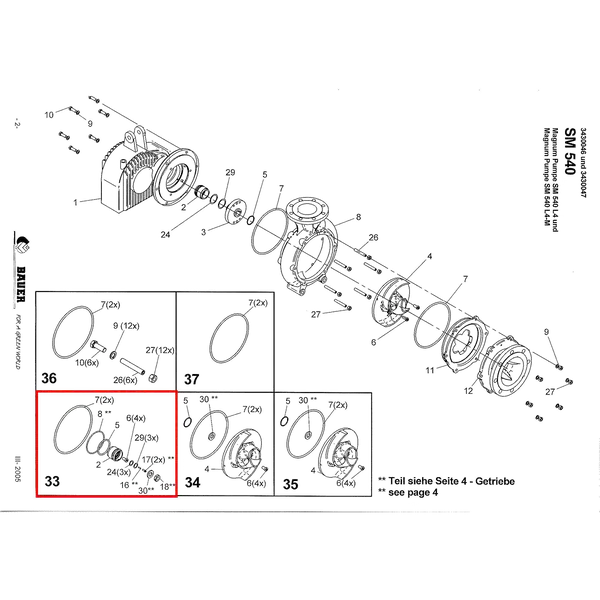 PTC-000279 ProTesCa Bauer FAN 3442000 Mech Seal Kit SM540 L4 slurry pumps spare part 2