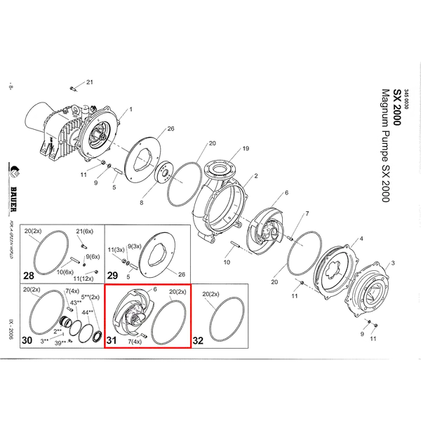 PTC-000290 ProTesCa Bauer FAN 3455037 Impeller 345x41 RH SX2000 slurry pumps spare part 4
