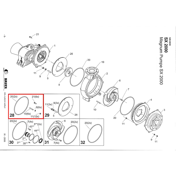 PTC-000293 ProTesCa Bauer FAN 3455003 Screw Set SX Series slurry pumps spare part 2