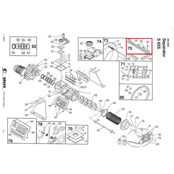 PTC-000339 ProTesCa Bauer FAN 2003925 Siebführungsschienen Ser. X Pressschneckenseparator Ersatzteil 2