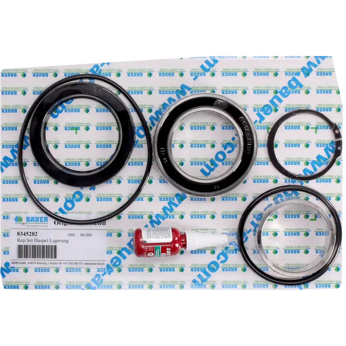 PTC-000460 ProTesCa Bauer FAN 8345282 Drum Bearing Kit RS 65/75 TX hose reel irrigators spare part